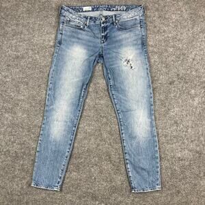 Gap 1969 Jeans Womens Size‎ 29R Blue Always Skinny Distressed Stretch
